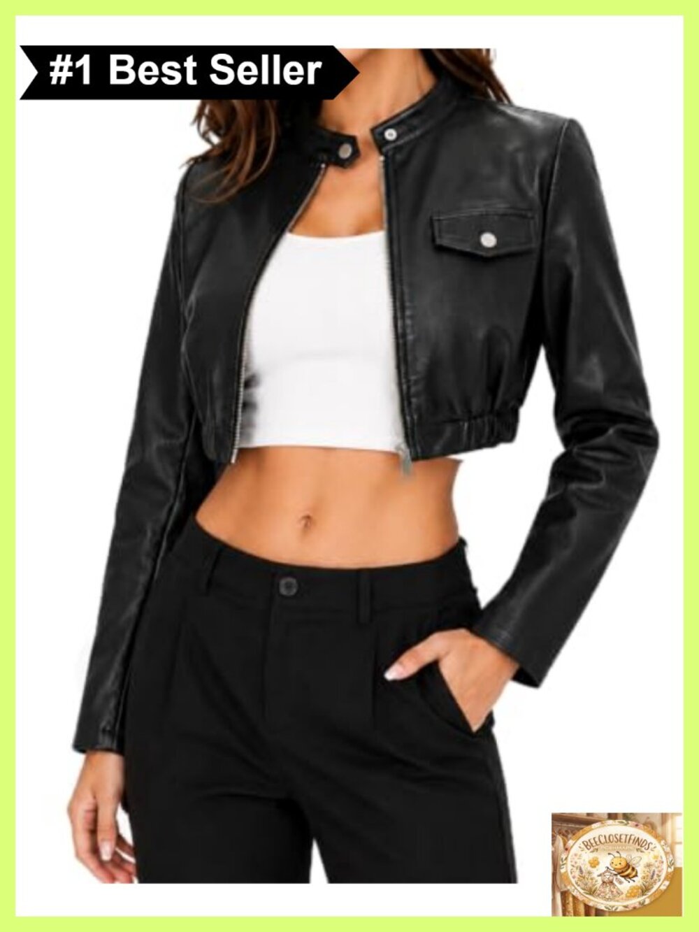 Faux Leather Cropped Moto Biker Jacket Snap Moto Coat